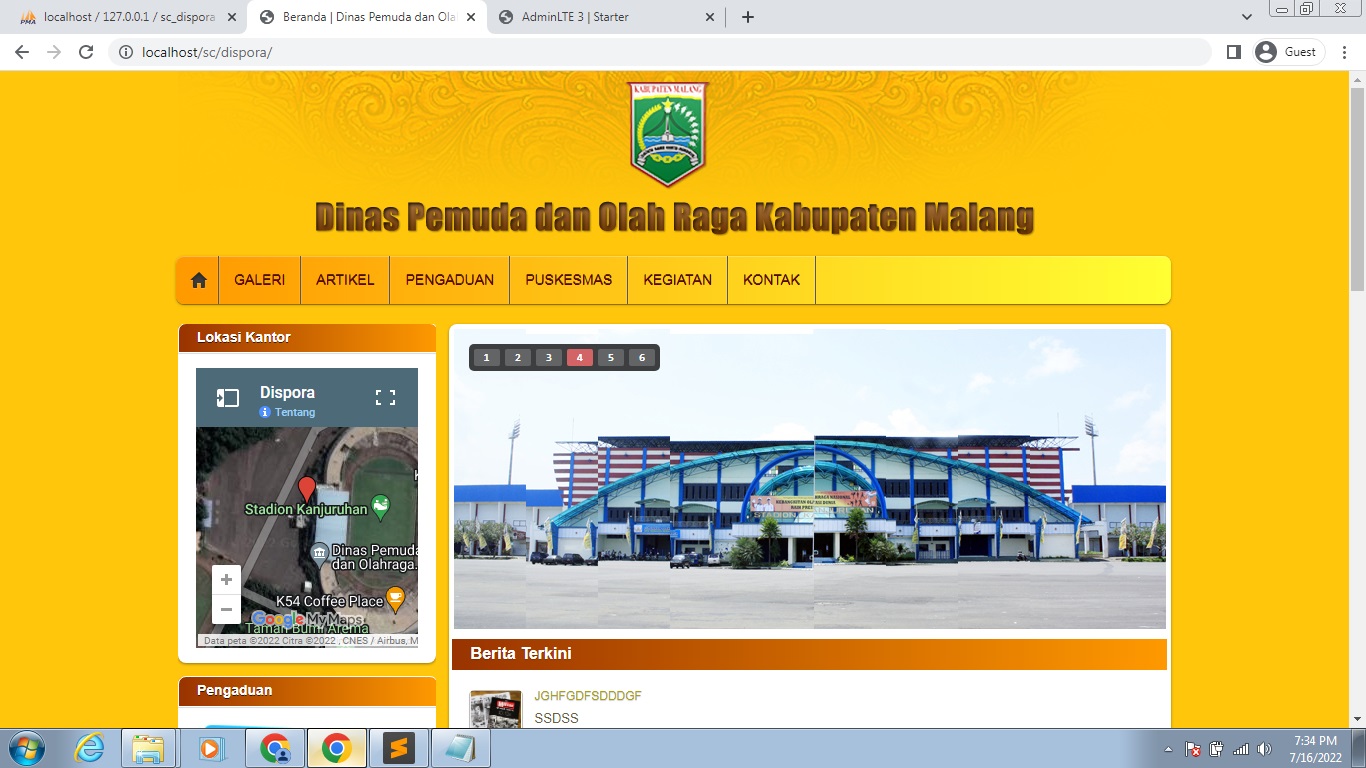 Website Profil Dinas Pemudan dan Olahraga (DISPORA) Dengan CodeIgniter 3