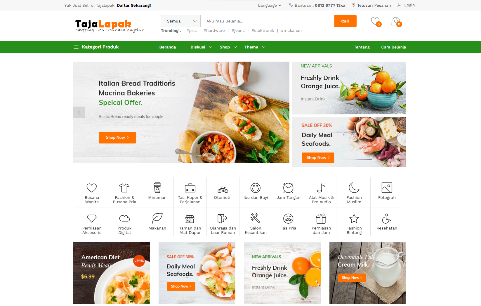 TAJALAPAK Marketplace PRO - Multi Seller Multi Buyer + Reseller System + Android App