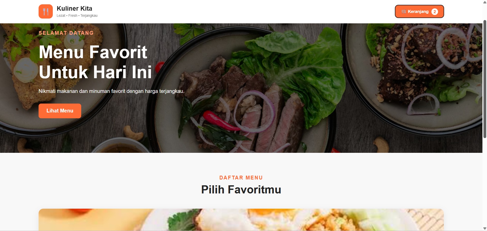 Kuliner Kita-Website Menu & Keranjang Makanan HTML CSS Javascript