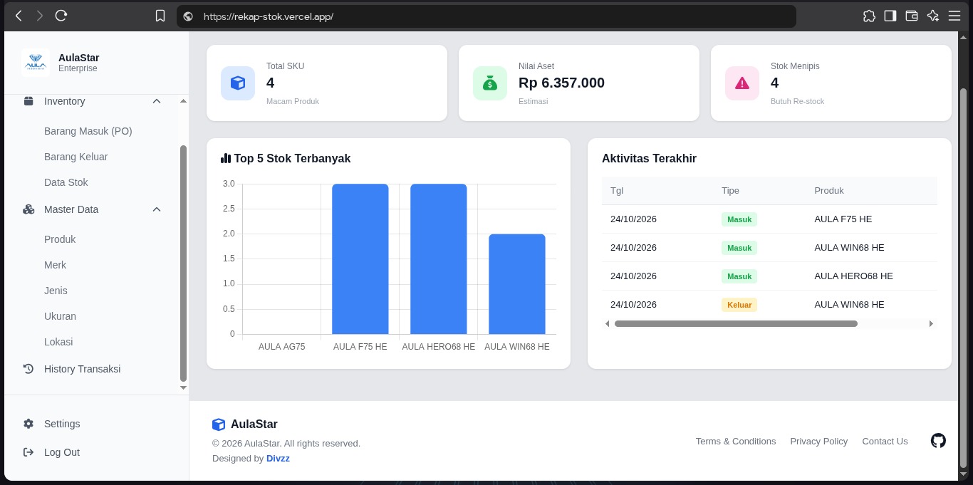 Aplikasi Enterprise Inventory System - screenshot 1