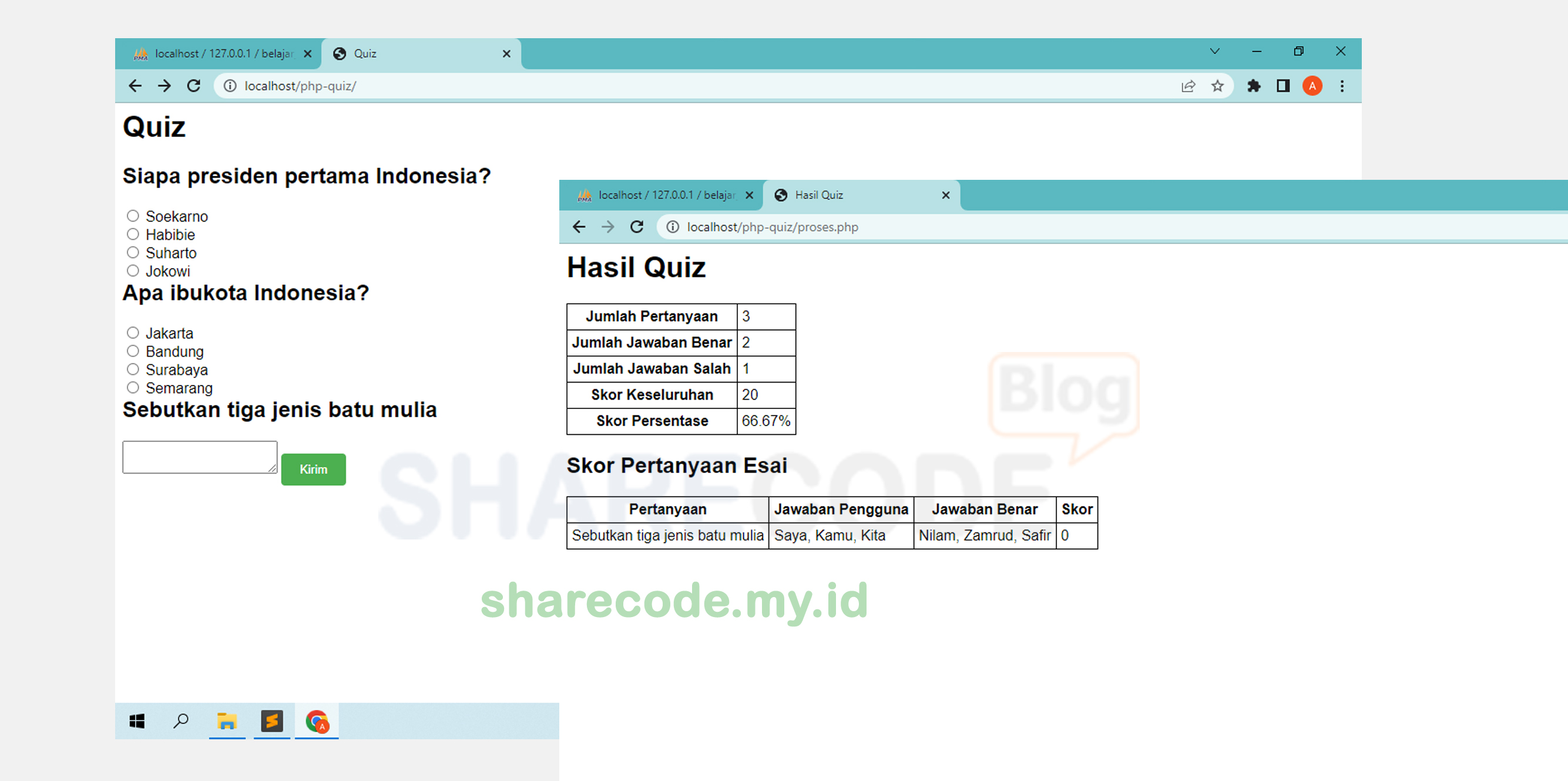 Source Code Quiz Online dengan PHP dan MySQLi