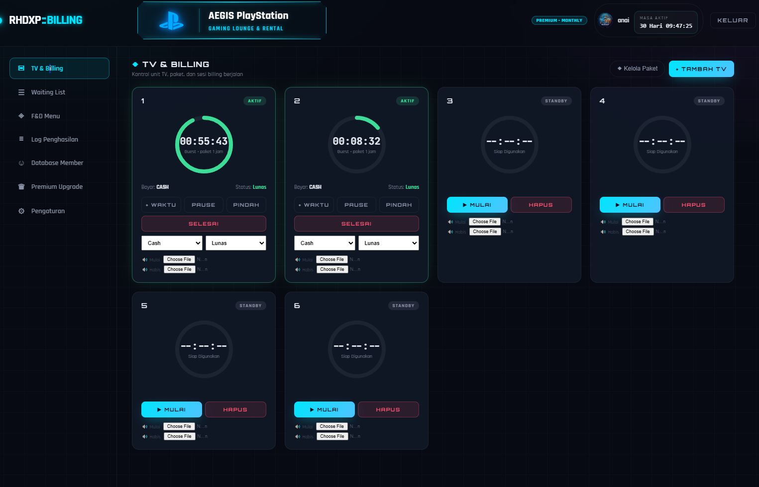 JUAL SOURCE CODE WEBSITE BILLING RENTAL PLAYSTATION — RHDXP BILLING